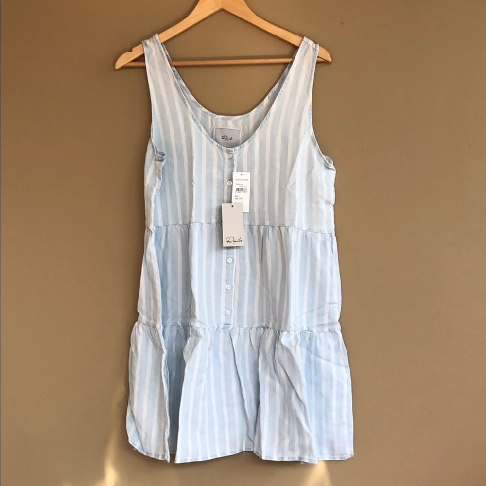 NEW • Rails • Nora Mini Dress Blue Stripe XS / Lg - Picture 4 of 5